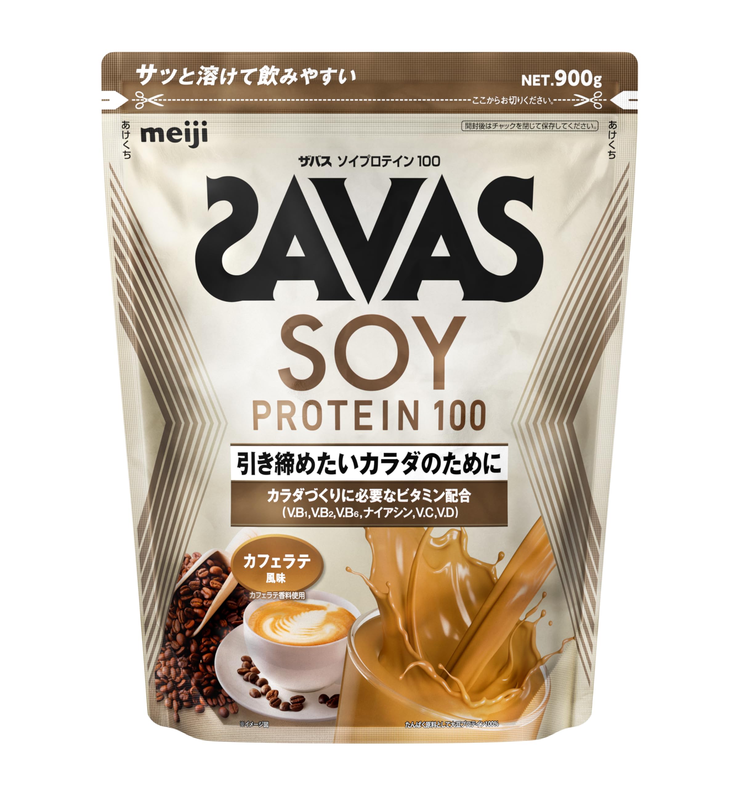 SAVAS - 【こかこら】ザバス ソイプロテイン100 ミルクティー風味 3袋セット Amazon.co.jp: SAVAS Soy Protein 100 Cafe Latte Flavor 900g Meiji